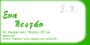 eva meszko business card